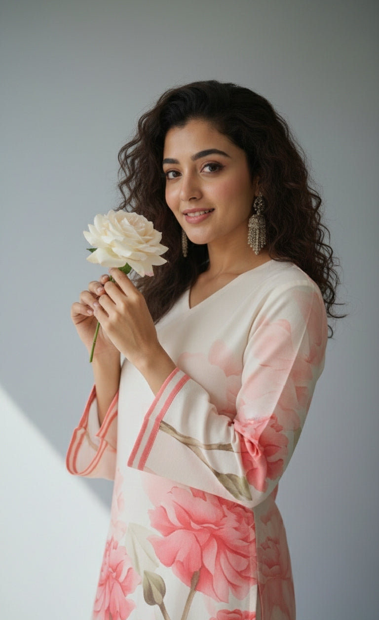 Floral Symphony Rayon Slub Collection - Co ord Set Pair