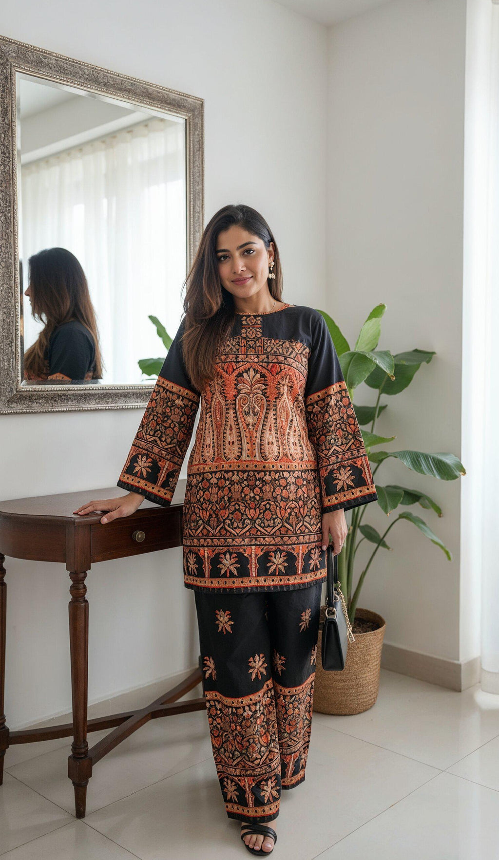 The "Black Berry" Noir Rayon Slub Co-ord Set