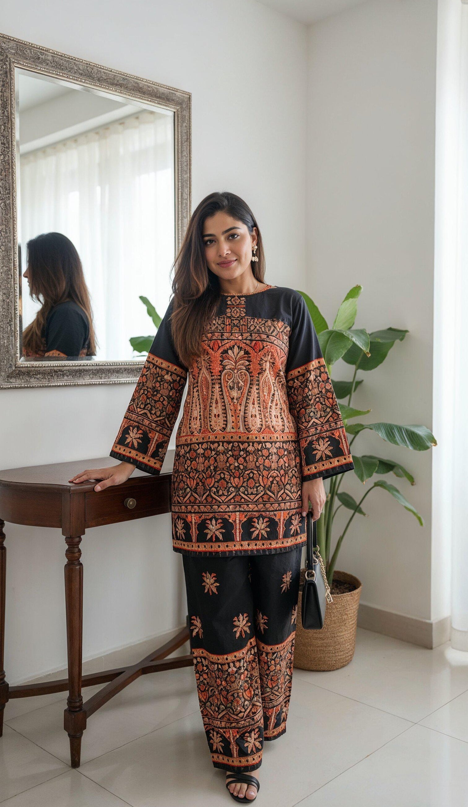 The "Black Berry" Noir Rayon Slub Co-ord Set