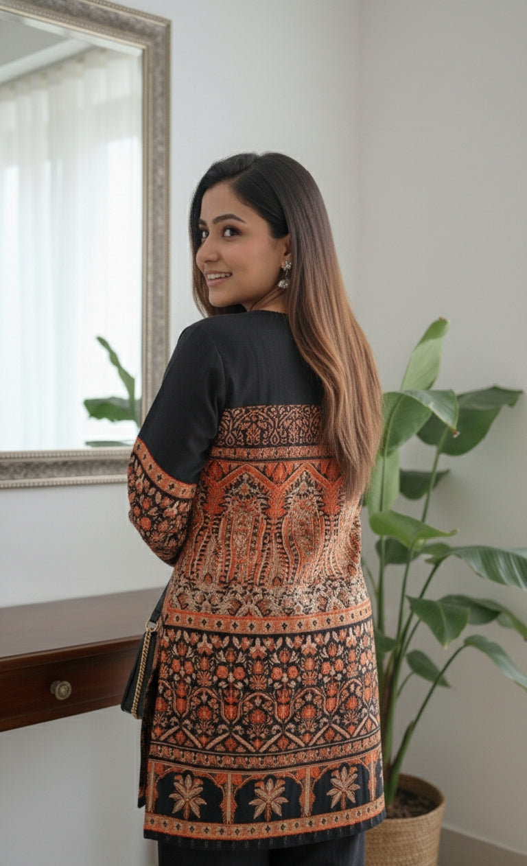 The "Black Berry" Noir Rayon Slub Co-ord Set