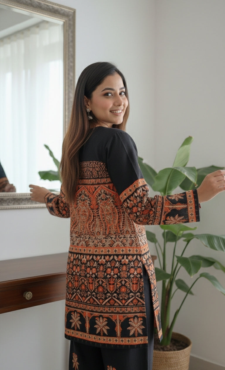 The "Black Berry" Noir Rayon Slub Co-ord Set