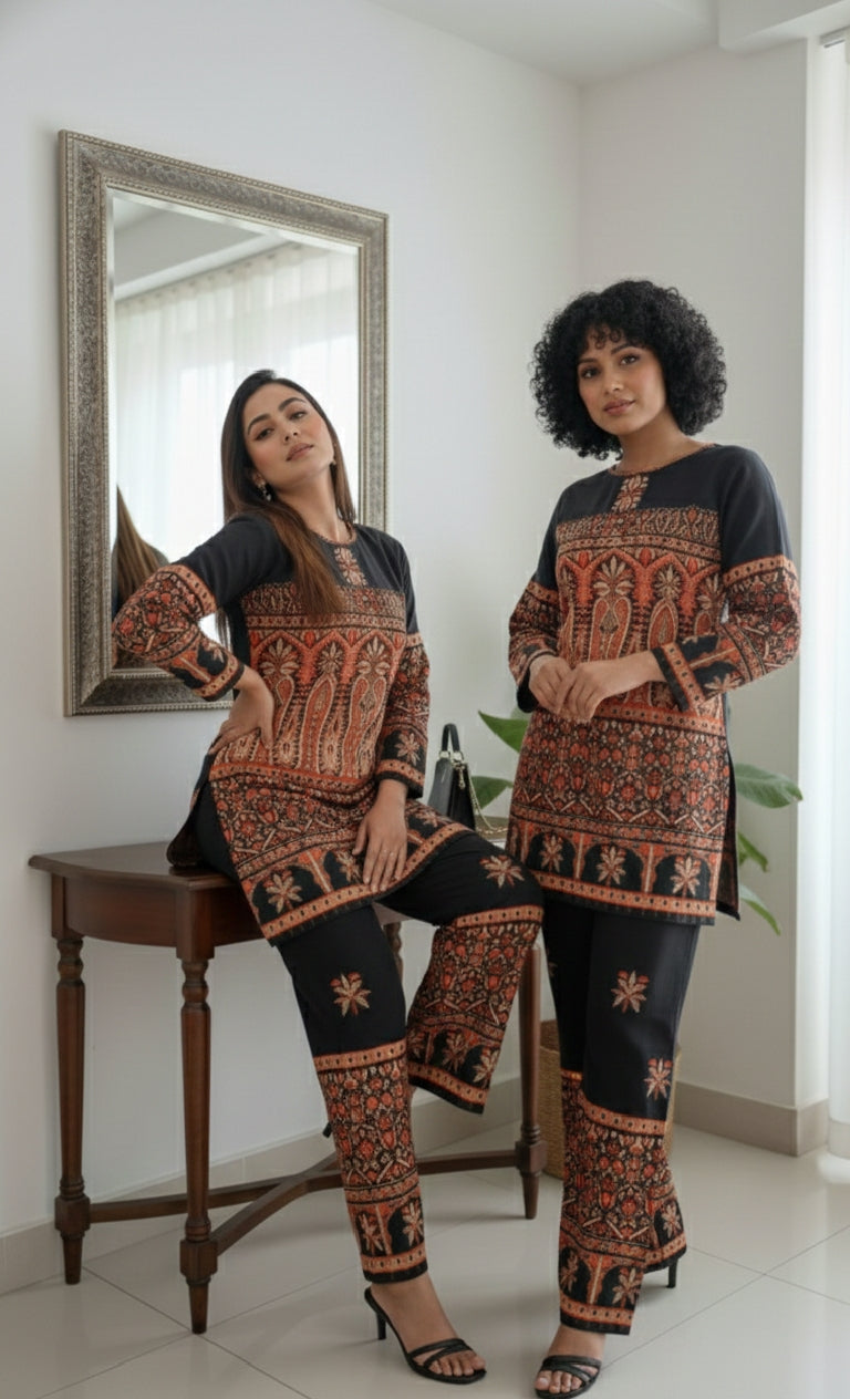 The "Black Berry" Noir Rayon Slub Co-ord Set