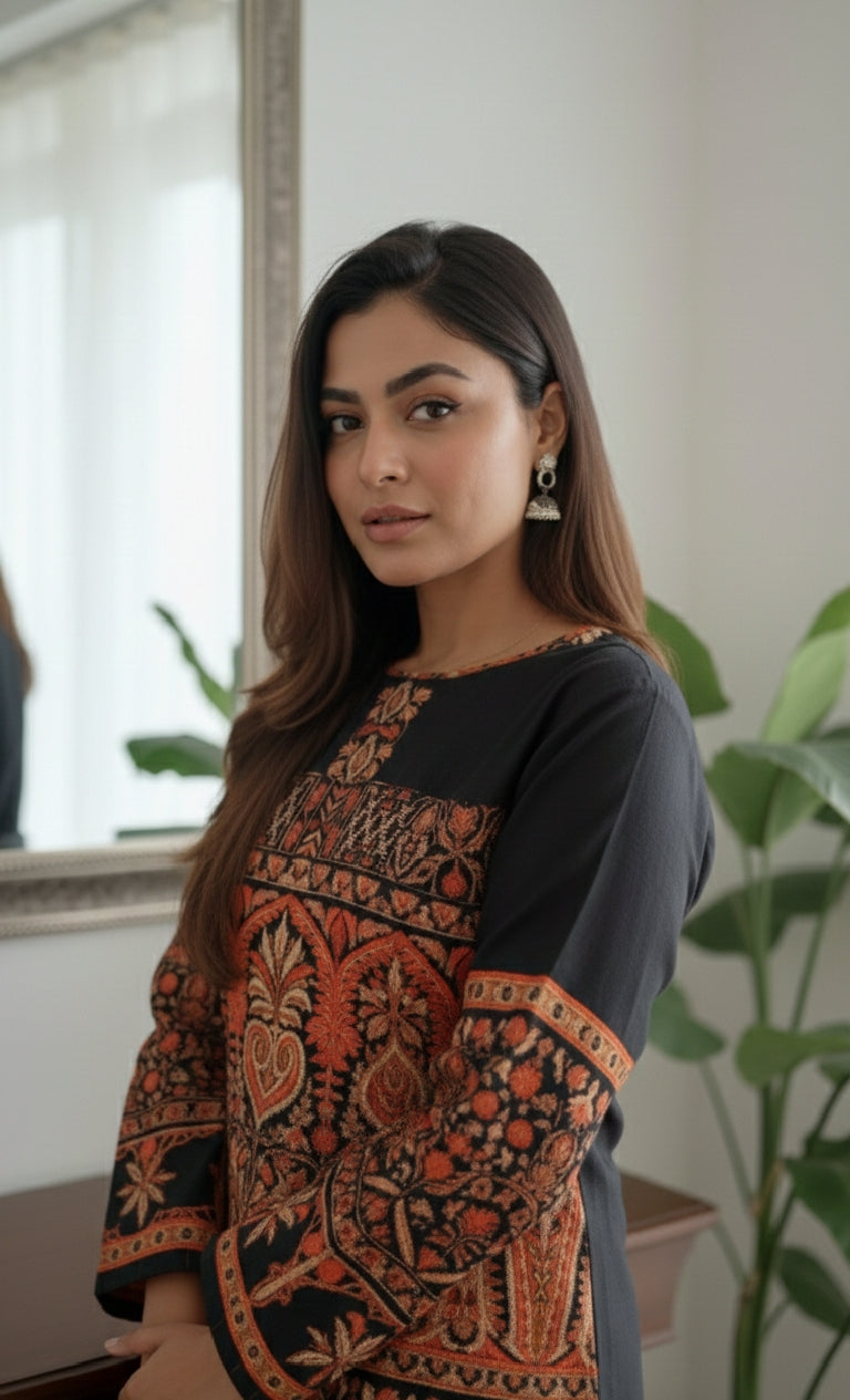 The "Black Berry" Noir Rayon Slub Co-ord Set