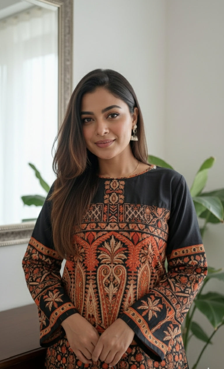 The "Black Berry" Noir Rayon Slub Co-ord Set