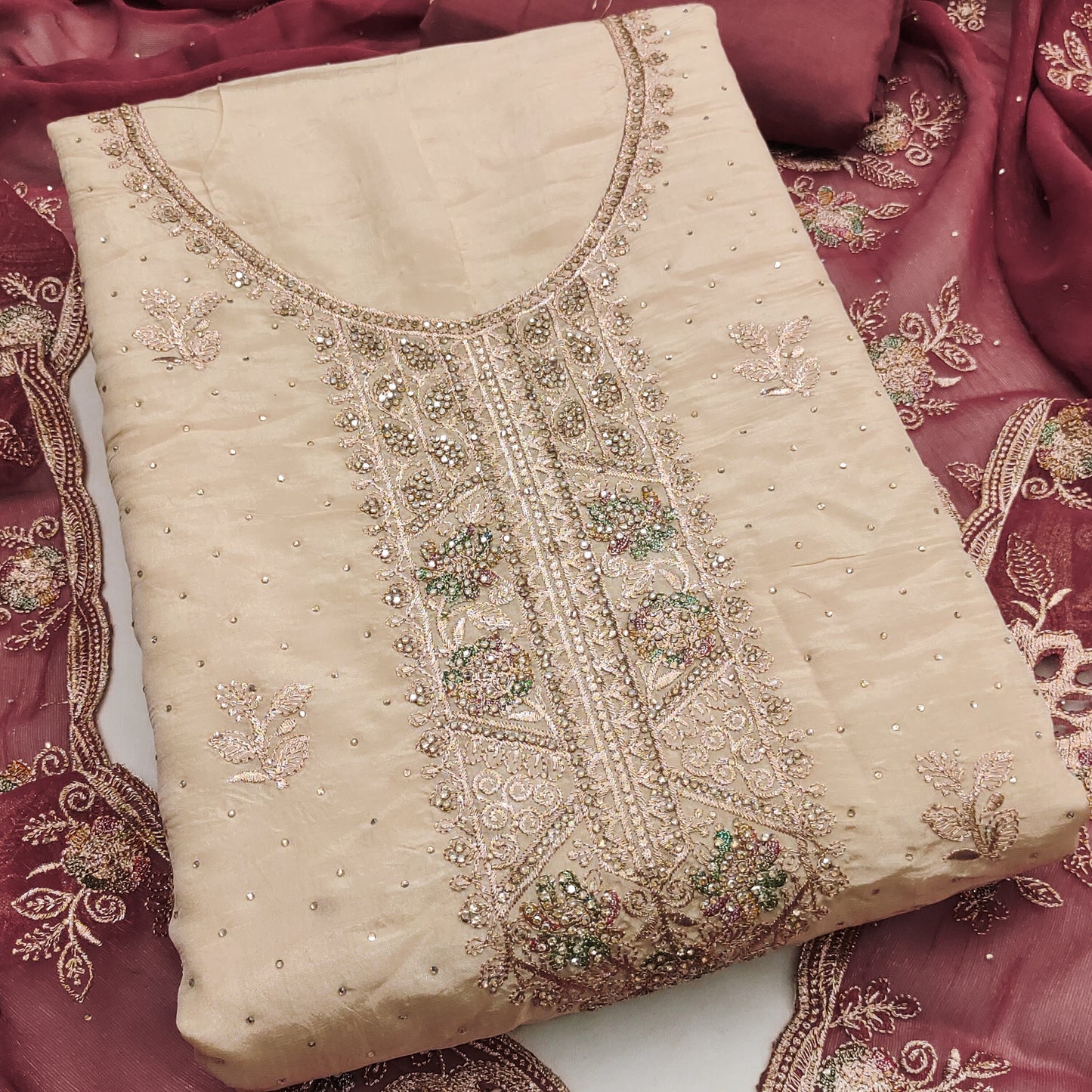 Silk Salwar Suit – Luxe Contrast Edition