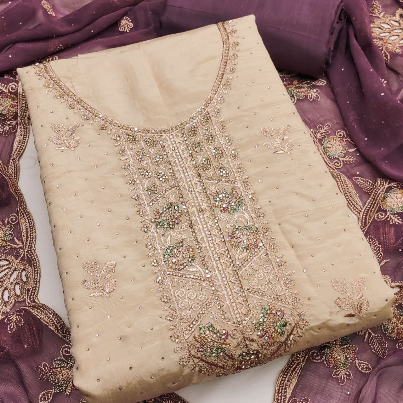 Silk Salwar Suit – Luxe Contrast Edition