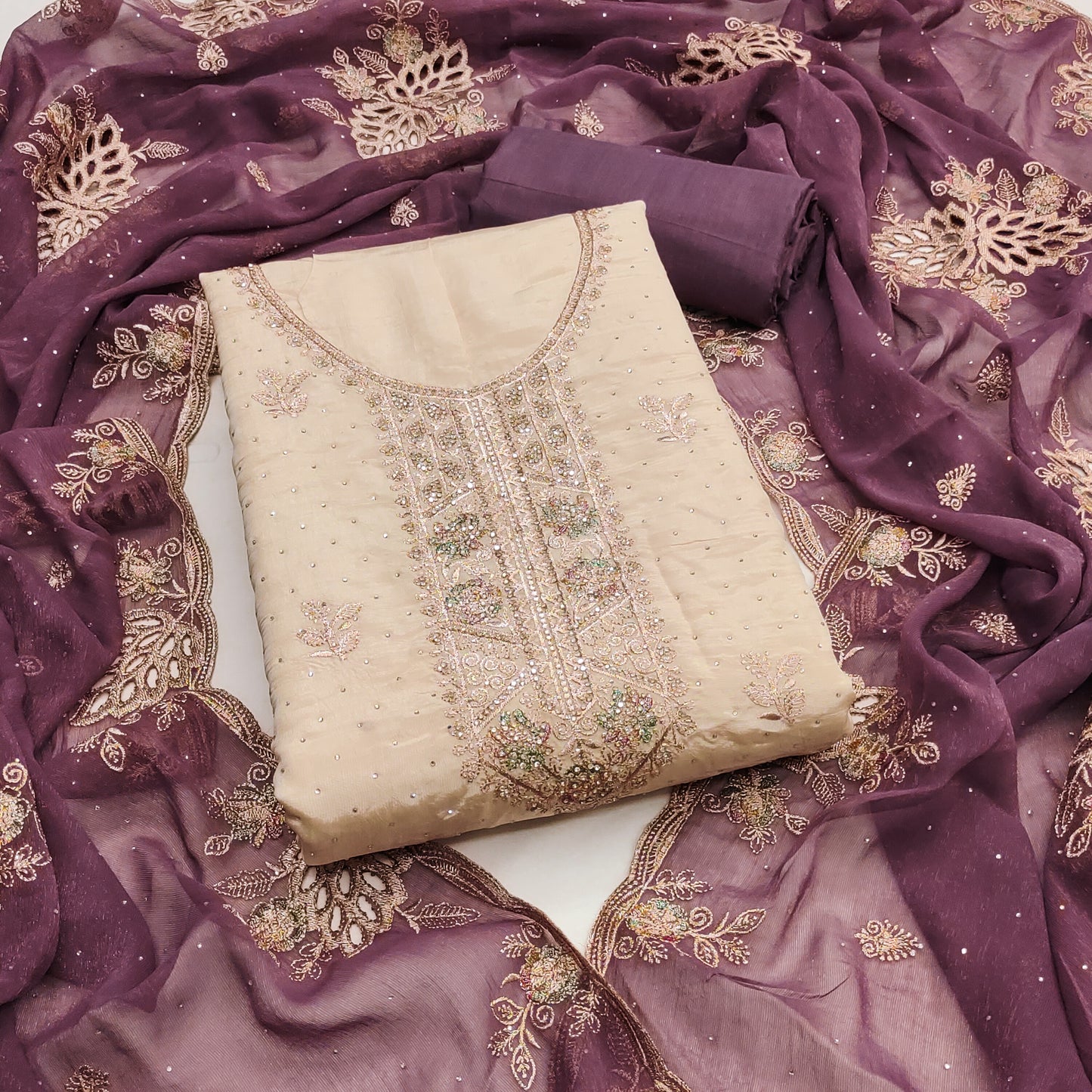 Silk Salwar Suit – Luxe Contrast Edition