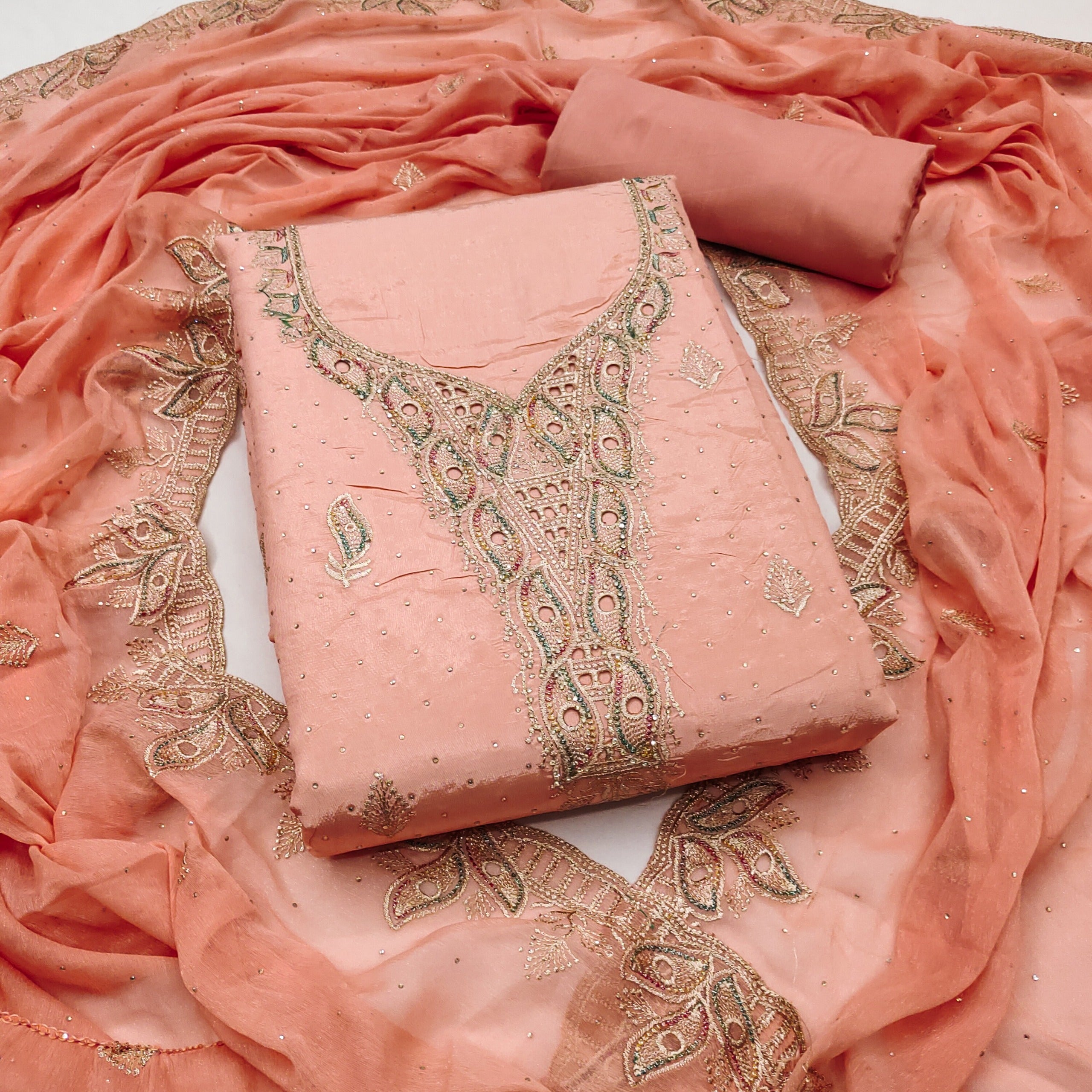 Unstitched and semi- stitching product  suit salwar  Top , bottom, duppata and inner set